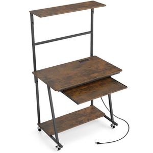 Scrivania per Computer con Illuminazione LED RGB, Ripiani Multipli e Stazione di Ricarica Integrata - Product Image 1
