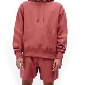 Custom Slim Fit Men's French Terry Track Suit Winter Printed Logo <b>Hoodie</b> Sweat Short Two-Piece Training Wear Set Plus Size - Product Image 1