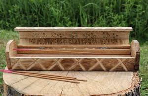 Wooden Incense and Cone <b>Box</b> storage Burner Altar decor,Hand Carved Incense Holder - Ash Cacher Incence And Cone stick Holder Gif - Product Image 1