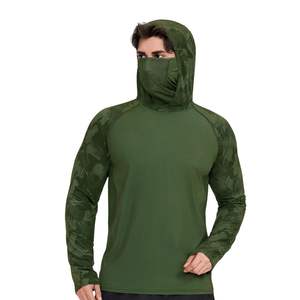 Vente en gros de sweat-shirts de pêche personnalisés avec impression par sublimation, avec masque intégré, en spandex/polyester personnalisé, imperméable, UPF 50+ - Product Image 1