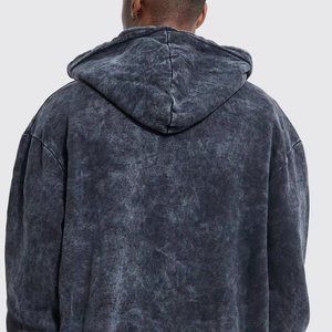 Wholesale Mens Oversized Acid Wash Hoodie | Fully Customized <b>Zip</b>-<b>Up</b> Vintage Distressed Sweatshirt 100% Cotton Breathable - Product Image 5