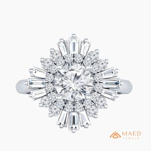 Marquise Cut Cluster Moissanite <b>Silver</b> <b>Statement</b> Engagement Wedding Anniversary <b>Ring</b> for Women Luxury Style Jewelry Gift - Product Image 1