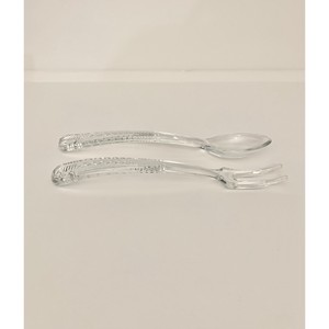 Crystal Salad Servers <b>Set</b> 2 Piece Clear Glass Salad <b>Tools</b> with Etched Handles in Red <b>Box</b> Packaging - Product Image 4