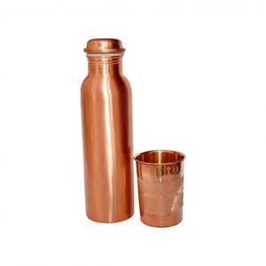 Bouteille d'eau en cuivre écologique de qualité alimentaire, compatible lave-vaisselle, coffret cadeau avec infuseur à thé, idéal pour la rentrée scolaire, qualité supérieure, personnalisable pour adultes - Product Image 1