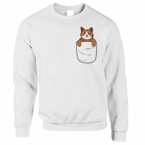 Suéter Divertido con Diseño de Gato en el Bolsillo, Idea de Regalo Original para Amantes de las Mascotas, 100% Algodón, Sudadera Unisex de Invierno - Product Image 5