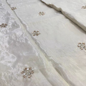 Tissu en viscose tissé respirant et écologique de qualité supérieure avec broderie de perles originales pour sacs de filles, poids moyen - Product Image 1