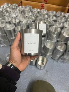 Récipients à bougies vides de luxe avec couvercles bocaux en métal avec logo personnalisé boîtes en cuivre ou en laiton pour la fabrication de bougies modèle de produit - Product Image 5