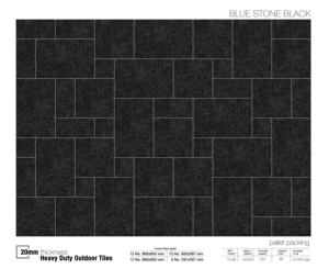 Blue Stone Black Cement Design Heavy Traffic Anti-Slip Outdoor Parking Floor Use 20mm Full Body Porcelain <b>Tiles</b> Bathroom Hall - Product Image 3