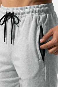 Shorts pour homme en piqué 100% coton gris sauge avec cordon de serrage à la taille, décontractés, respirants, longueur bermuda, couleur unie, tissu tricoté - Product Image 6