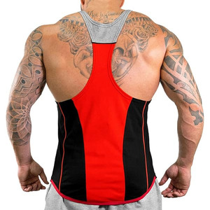 Men's <b>Black</b> Solid Color Sporty Tank Top Quick Dry <b>Knitted</b> O-Neck Sleeveless Workout <b>Vest</b> - Product Image 2