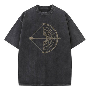 T-shirts pour hommes en coton délavé vintage, à manches courtes, col rond, doux, pour l'été, 230 g/m², style rétro, respirants - Product Image 2