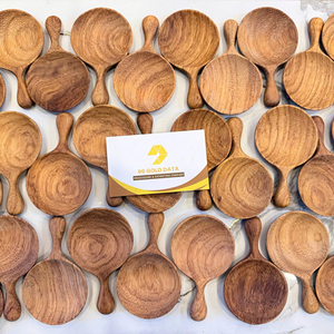 Polished Natural Wood Spoon with Deep Bowl for Easy Scooping Stirring and Mixing in Cooking or Baking Application - Product Image 1