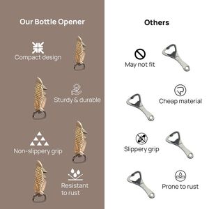 Stainless Steel Fish <b>Bottle</b> <b>Ocean</b>-Inspired Beer <b>Bottle</b> Opener Heavy Duty Bar Tool for Kitchen Home Bar Par - Product Image 2