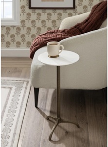 Chic Round End <b>Table</b> Sleek Top Elegant Tripod Base Compact Space Saving Design Sturdy Support Ideal for Modern Living Rooms - Product Image 5