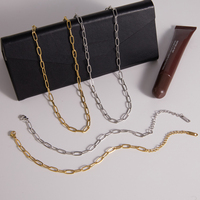 Bracelet chaîne en acier inoxydable J&D Jewelry, style paperclip, étanche, minimaliste, à maillons ovales, pour femme, usage quotidien