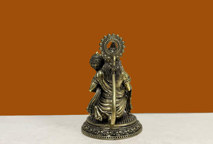Estatua Artesanal de Latón del Dios Hanuman – Ídolo de Bajrang Bali Fundido en Cera para Templo Doméstico y Decoración Espiritual - Product Image 2
