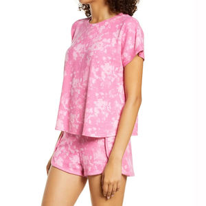 Wholesale 100% Cotton O-Neck <b>Tie</b> <b>Dye</b> Short <b>Set</b> Custom Color Screen Print Casual Short Sleeves Tracksuits 2 Pieces Gym Use Made - Product Image 6