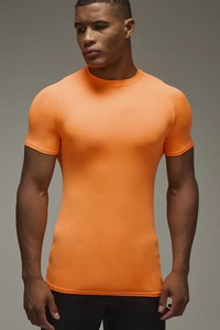 mens gym compression shirt half sleeve athletic fitness wear <b>tight</b> fit breathable quick dry stretch sports training - Product Image 5