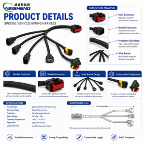 Harness Kabel Utama Kustom untuk Kendaraan Khusus Kontrol Bodi Elektrik OEM ODM - Product Image 3