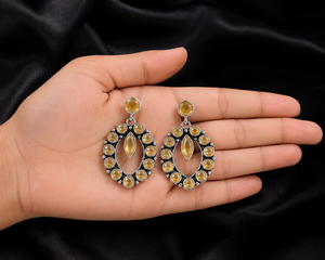 Fournisseur en gros de boucles d'oreilles pendantes en laiton oxydé argenté pour femmes |   Fournisseur en gros, fabricant direct d'usine - Product Image 3