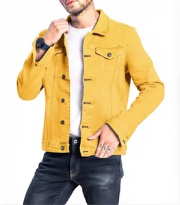 Men's Casual Motorcycle <b>Jacket</b> Standard Thickness Coated Stand Collar Waterproof Windproof <b>Denim</b> Plain Dyed Front Logo Autumn - Product Image 3