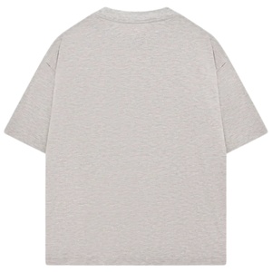 T-shirt Homme Oversize à Manches Courtes Gris avec Logo Minimaliste sur la Poitrine en Coton Col Rond Décontracté Style Urbain Streetwear Vente en Gros - Product Image 1