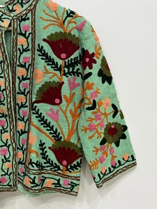 Chaqueta de algodón bordada con motivos florales de estilo chino, cuello mandarín, manga larga, ropa exterior informal para adultos, ropa de primavera - Product Image 5