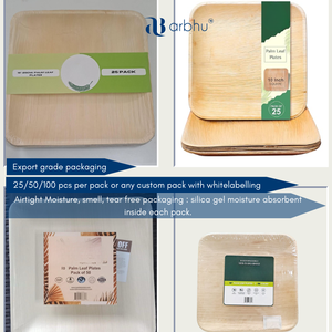 Assiettes jetables en feuilles de palmier Areca, zéro déchet, écologiques, biodégradables, compostables, pour les fêtes - Product Image 3