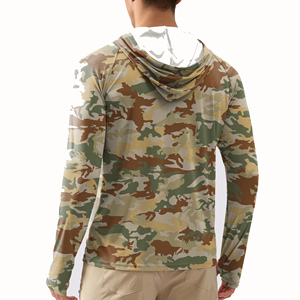 เสื้อตกปลาคุณภาพสูงแบบสั่งทำพิเศษ ป้องกันรังสียูวี แขนยาว ระบายอากาศได้ดี ผลิตจากโพลีเอสเตอร์ แห้งเร็ว พร้อมฮู้ด ป้องกันแสงแดด UPF 50 - Product Image 2