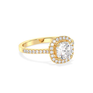 REYES Cushion Cut 1.73 Carat HPHT CVD Lab Grown <b>Diamond</b> <b>Ring</b> For Women 14K 18K Solid Gold Rhodium Plated Fine Jewelry - Product Image 3