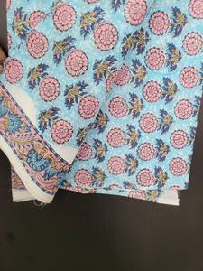 Tissu en coton tricoté écologique imprimé à la main, motif Mughal Butta, large, pour robes et couture pour enfants et femmes, idéal comme cadeau - Product Image 2