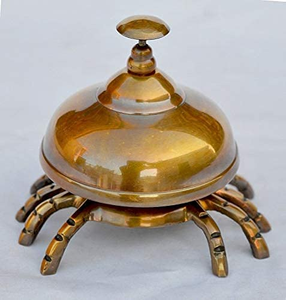 Cloche de bureau plaquée or, cloche de service en aluminium moulé, cloche de table décorative, cloche de comptoir pour hôtel, restaurant, réception - Product Image 5