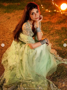 SADIA AUN HUTE COUTURE, Anarkali de Algodón de Longitud Regular en Verde Menta Pastel, Absorbe la Humedad, Secado Rápido, Ropa Casual Tradicional para Mujer - Product Image 5