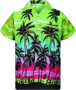 Camisas Hawaianas con Estampado de Palmeras, Diseño Nuevo 2026, Manga Corta, Casuales, de Verano, Popelina Transpirable, Antiarrugas, para Fiesta en la Playa - Product Image 1