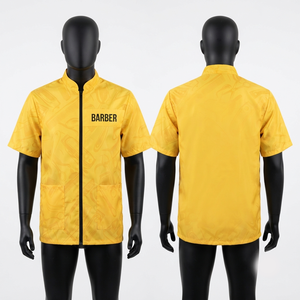 เสื้อแจ็คเก็ตช่างตัดผม Sales Blackhardson Premium 180 GSM ผ้าโพลีเอสเตอร์ระบายอากาศ สีเหลือง แขนสั้น ซิปเต็มตัว ปักโลโก้ตามสั่ง - Product Image 1