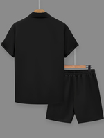 Conjunto de Verano Ligero para Hombre, Dos Piezas, Transpirable, Elegante, Chándal de Punto Informal