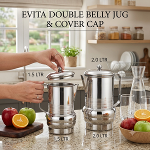 Pichet en acier inoxydable Evita à double paroi pour servir le lait, le jus, l'eau, avec couvercle - Product Image 3