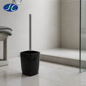 Distributeur de savon pour salle de bain, ensemble de brosses WC noires avec fonction rotative - Product Image 1