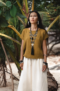 Blusa de Gasa de Algodón para Mujer, Súper Suave, Estilo Boho, Ligera, Transpirable, Camisa de Verano, Corte Holgado, Uso Diario, Precio de Mayoreo - Product Image 2