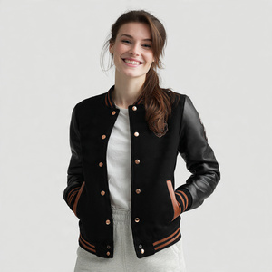Vestes en cuir de baseball streetwear pour femmes, manteau varsity en cuir de haute qualité pour femmes, veste varsity en cuir jaune rayé pour femmes - Product Image 4