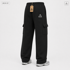 New Arrived Custom Eco-Friendly Canvas Heavyweight Cotton Fleece Wide Leg Baggy Style Drawstring Sweatpants Casual Wear - Product Image 4