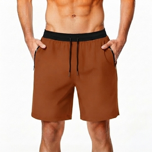 Shorts de sport pour homme personnalisés, séchage rapide, légers, pour entraînement athlétique, avec poches zippées, taille élastique, 100% coton canvas - Product Image 1