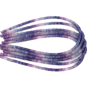Cuentas de ópalo morado en forma de rondel plano, cuentas de ópalo Heishi de 5-6 mm en color lavanda púrpura, para la elaboración de joyería y manualidades. - Product Image 2