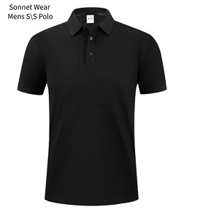 Polo de manga corta para hombre, color liso - Product Image 3
