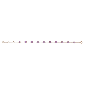 Bracelet chaîne en saphir rose ovale, bijoux fins de luxe pour femmes, or jaune 18 carats, cadeau de mariage, de fiançailles ou d'anniversaire - Product Image 2