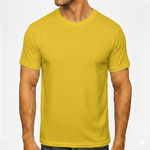 Camiseta Amarilla Personalizada con Logotipo para Hombre, 100% Algodón, Manga Corta, Cuello Redondo, Lisa, para Impresión por Serigrafía y Bordado - Product Image 1