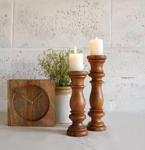 Porte-bougie en bois, centre de table décoratif pour hôtel, restaurant, décoration intérieure de la maison - Product Image 3