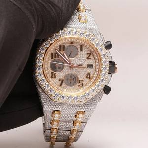 Nueva llegada VVS Clarity Leb Grown Diamond reloj de cuarzo de lujo de alta calidad Hip Hop marca Iced Out esferas personalizadas - Product Image 2