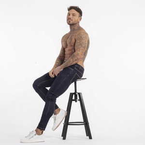 Nouveau Jean Slim Homme Décontracté Super Extensible Bleu Foncé Uni Non-Déchiré - Product Image 2