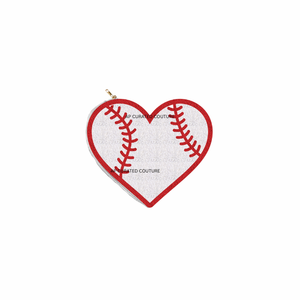 Porte-monnaie brodé fait main motif baseball, perles, fermeture éclair, mini format, perles de rocaille, formes et motifs personnalisables - Product Image 1